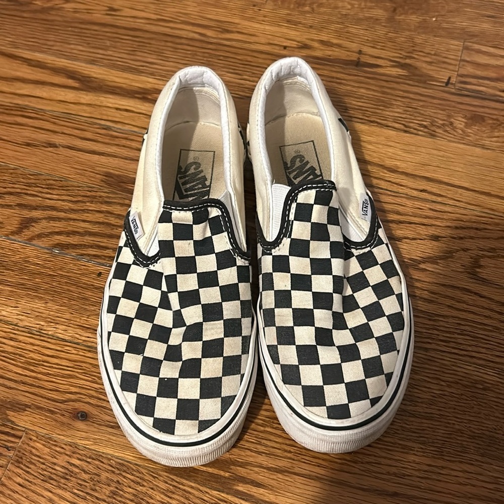 slip on checkered vans